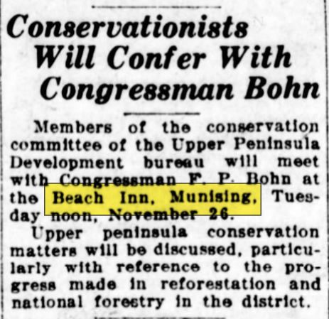 Beach Inn - Nov 1929 Meeting With Conservationists